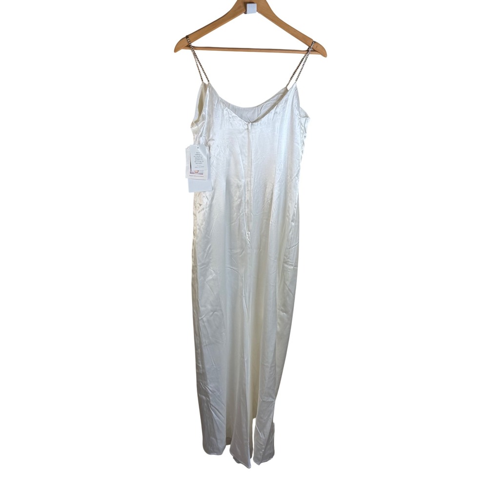 NWT VTG Jessica McClintock Slip Dress W 11/12 Ivory Satin Rhinestone Bridal Rush - Picture 7 of 7
